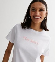 New Look White Logo Not Sorry Crew Neck T-Shirt
